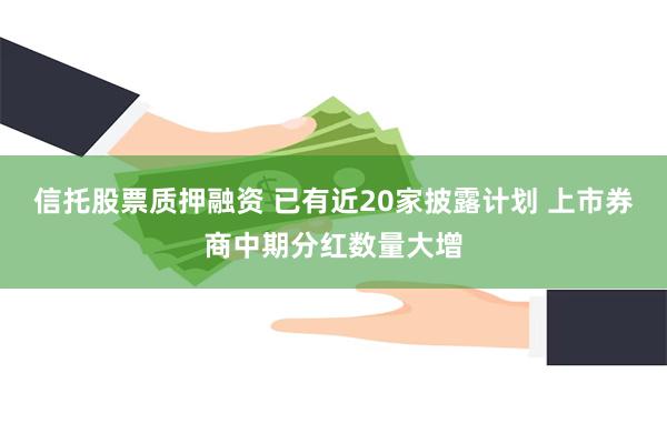 信托股票质押融资 已有近20家披露计划 上市券商中期分红数量大增