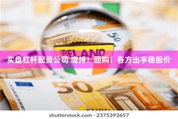 实盘杠杆配资公司 增持！回购！各方出手稳股价