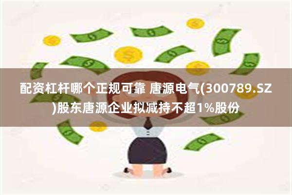 配资杠杆哪个正规可靠 唐源电气(300789.SZ)股东唐源企业拟减持不超1%股份