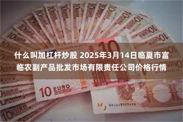 什么叫加杠杆炒股 2025年3月14日临夏市富临农副产品批发市场有限责任公司价格行情